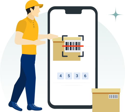 Courier scans the Sandooqi QR code