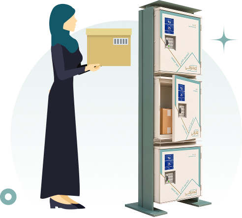 Customer collecting parcels from Sandooqi